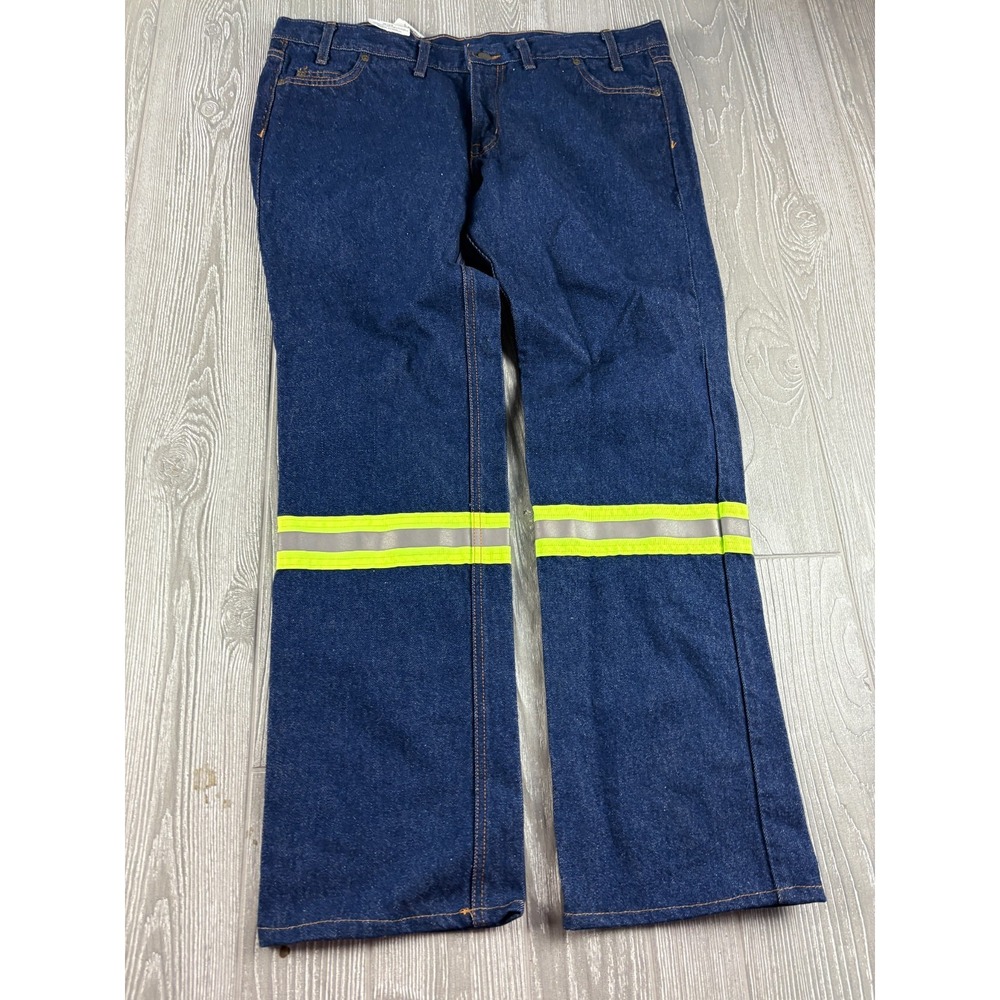 NEW Big Bill Jeans Women 16x31 Blue Heavy Carpenter Fit Reflective Relaxed FR NW